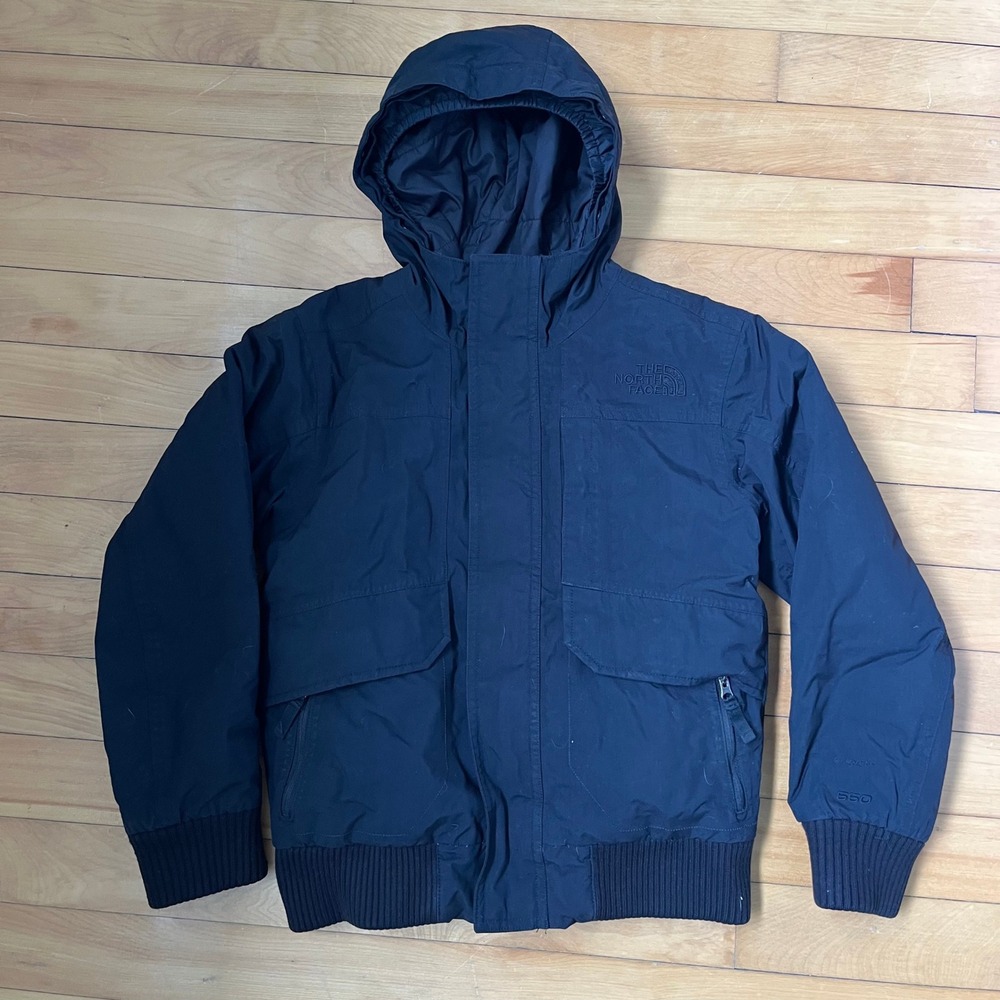 The North Face Boys Gotham Down Jacket Black 550 Fill DryVent Hooded S 7/8